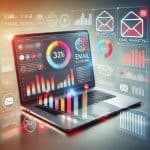 Tableau de bord d'email marketing avec statistiques et graphiques pour optimiser ses campagnes